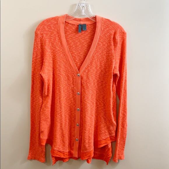 Anthropologie Left Of Center Evie Coral Cardigan - Picture 2 of 5